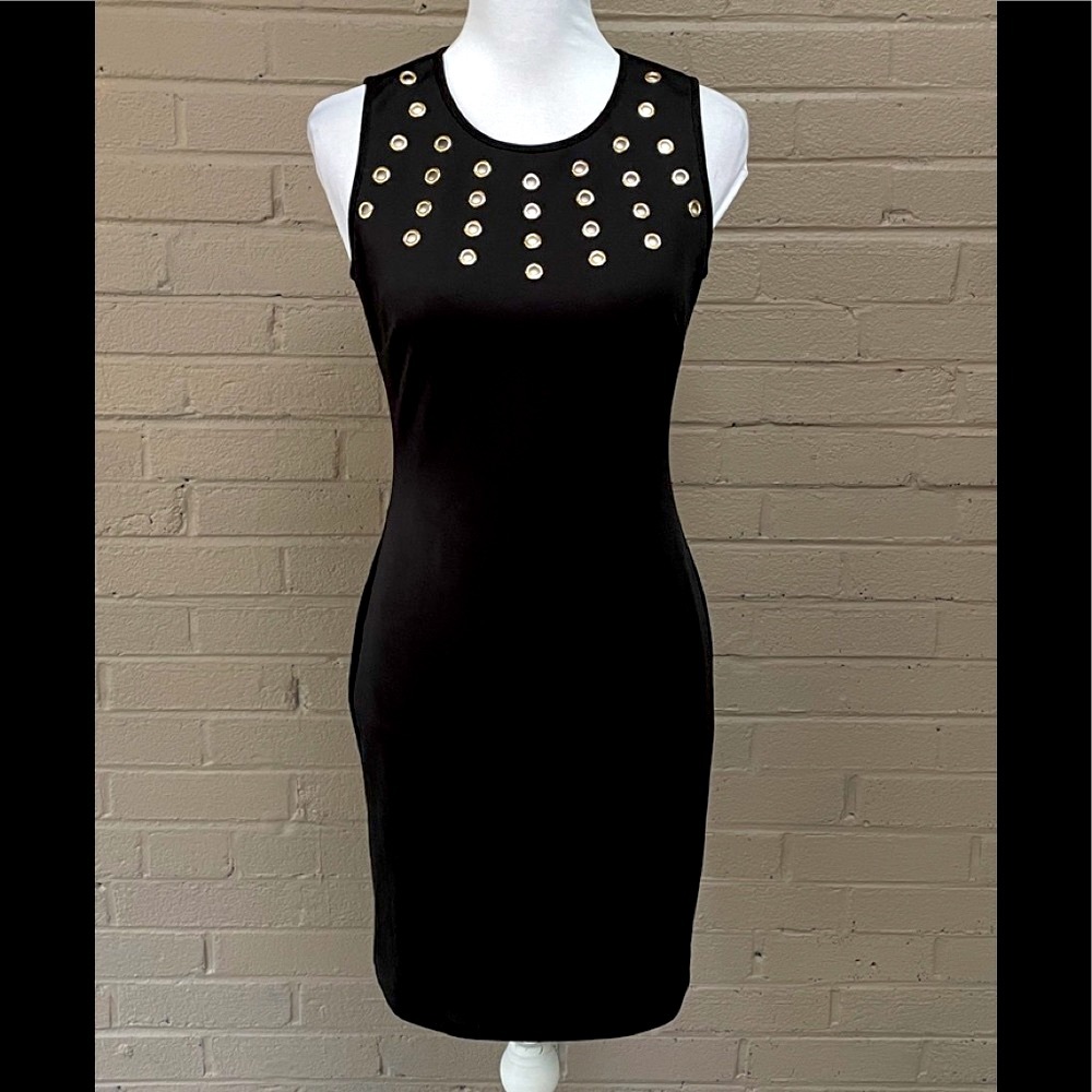 Jessica Simpson black gold grommet dress 4